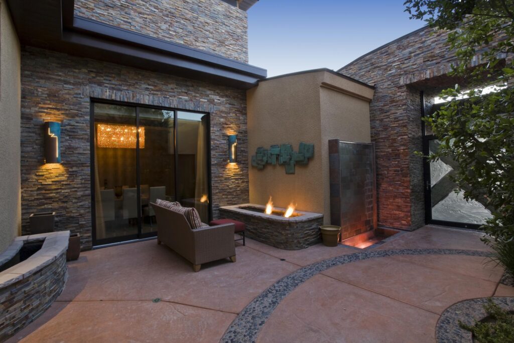 fire pit brick house